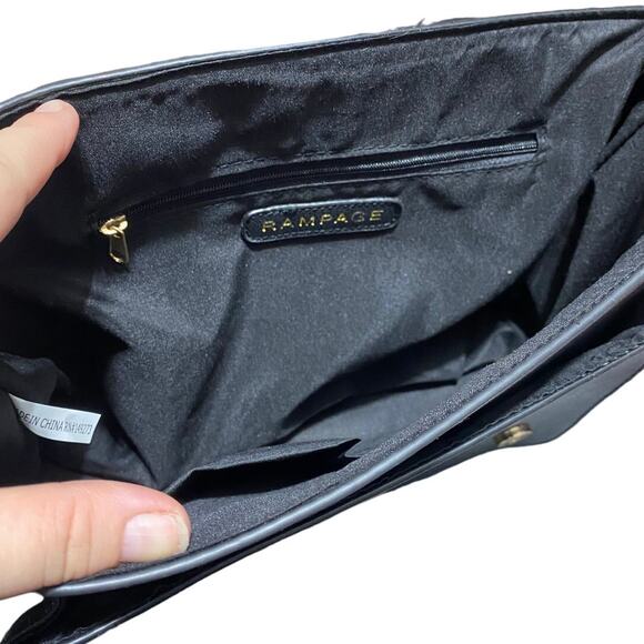 NWT Rampage Black satchel style purse with handle, shoulder strap or cross body - Picture 4 of 10